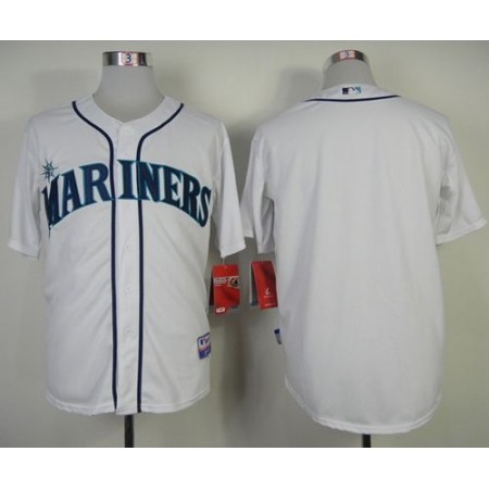 Mariners Blank White Cool Base Stitched MLB Jersey