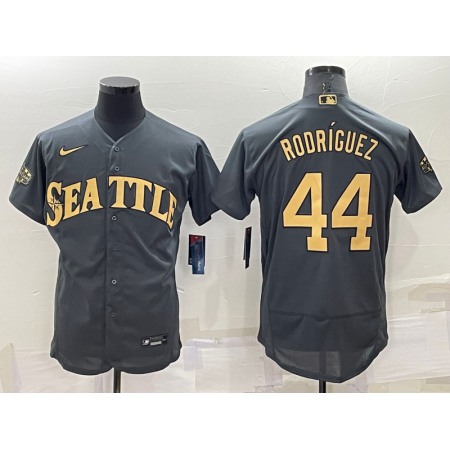 Men's Seattle Mariners #44 Julio Rodriguez 2022 All-Star Charcoal Flex Base Stitched jersey