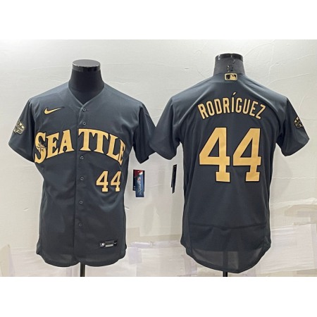 Men's Seattle Mariners #44 Julio Rodriguez 2022 All-Star Charcoal Flex Base Stitched jersey