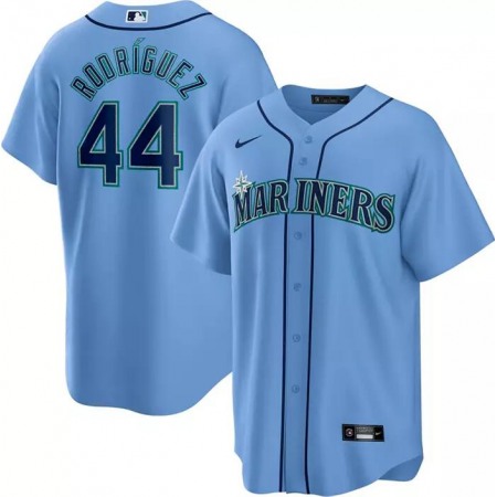 Men's Seattle Mariners #44 Julio Rodriguez Blue Cool Base Stitched Baseball Jersey