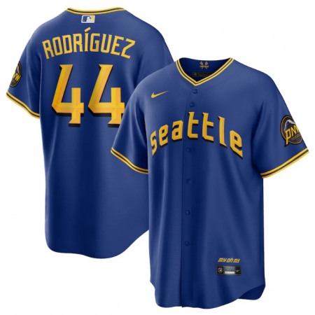 Men's Seattle Mariners #44 Julio Rodriguez Royal 2023 City Connect Cool Base Stitched Baseball Jersey
