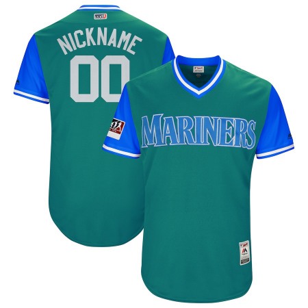 Men's Seattle Mariners Majestic Aqua/Light Blue 2018 Players' Weekend Flex Base Pick-A-Player Roster MLB Stitched Jersey