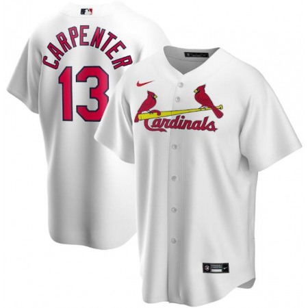 Men's St. Louis Cardinals #13 Matt Carpenter White Cool Base Stitched Jersey