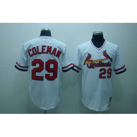 Mitchell and Ness Cardinals #29 Vince Coleman Stitched White Throwback MLB Jersey