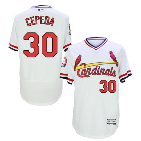 Cardinals #30 Orlando CePena White Flexbase Authentic Collection Cooperstown Stitched MLB Jersey
