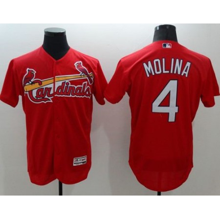 Cardinals #4 Yadier Molina Red Flexbase Authentic Collection Stitched MLB Jersey