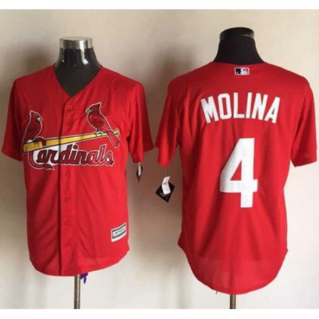 Cardinals #4 Yadier Molina Red New Cool Base Stitched MLB Jersey
