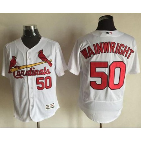 Cardinals #50 Adam Wainwright White Flexbase Authentic Collection Stitched MLB Jersey