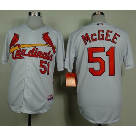 Cardinals #51 Willie McGee White Cool Base Stitched MLB Jersey