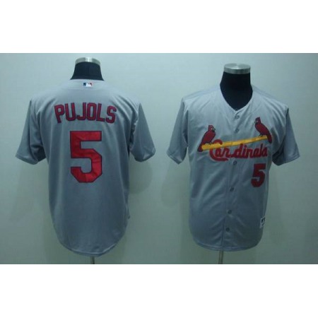 Cardinals #5 Albert Pujols Stitched Grey MLB Jersey