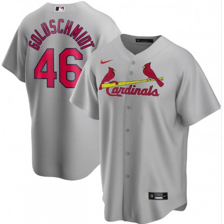 Men's St. Louis Cardinals #46 Paul Goldschmidt Grey Cool Base Stitched Jersey