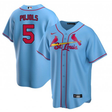 Men's St. Louis Cardinals #5 Albert Pujols Blue Cool Base Stitched Jersey