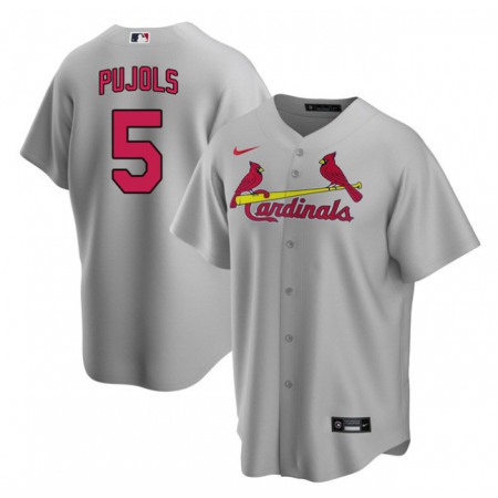 Men's St. Louis Cardinals #5 Albert Pujols Grey Cool Base Stitched Jersey