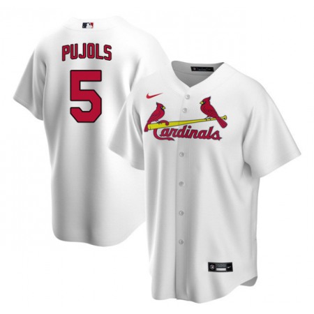 Men's St. Louis Cardinals #5 Albert Pujols White Cool Base Stitched Jersey