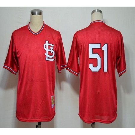 Mitchell And Ness 1985 Cardinals #51 Willie McGee Red Stitched MLB Jersey