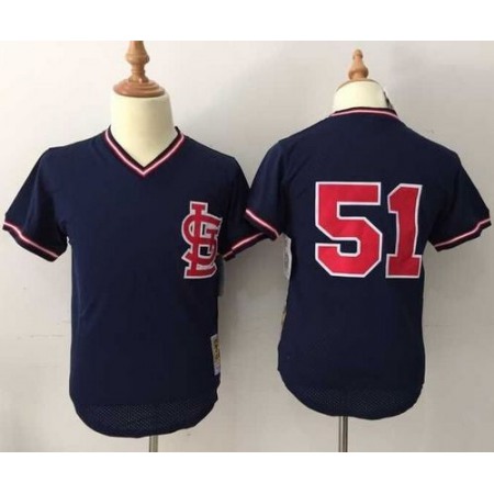 Mitchell And Ness Cardinals #51 Willie McGee Navy Blue Throwback Stitched MLB Jersey