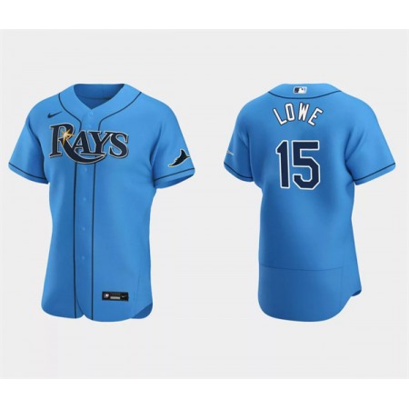 Men's Tampa Bay Rays #15 Josh Lowe Light Blue Flex Base Stitched Jersey