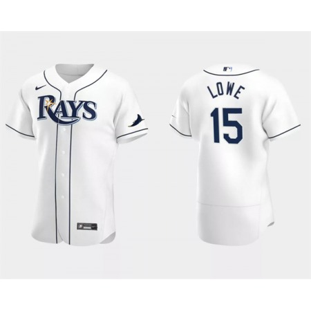 Men's Tampa Bay Rays #15 Josh Lowe White Flex Base Stitched Jersey
