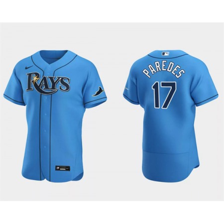 Men's Tampa Bay Rays #17 isaac Paredes Light Blue Flex Base Stitched Baseball Jersey