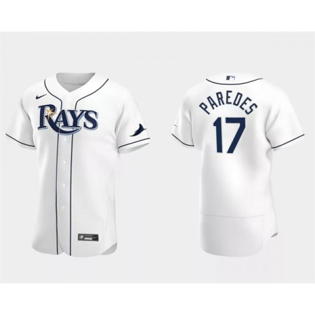 Men's Tampa Bay Rays #17 isaac Paredes White Flex Base Stitched Baseball Jersey