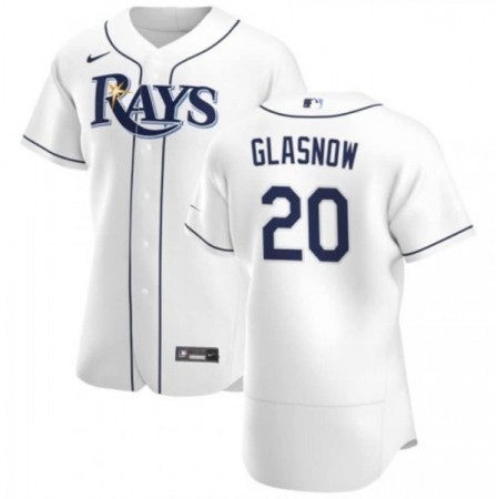 Men's Tampa Bay Rays #20 Tyler Glasnow White Flex Base Stitched Jersey