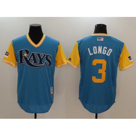 Men's Tampa Bay Rays #3 Evan Longoria "Longo" Majestic Royal/Light Yellow 2018 Players' Weekend Team Stitched MLB Jersey