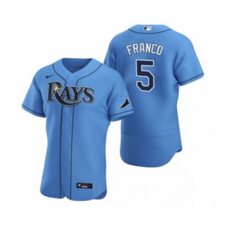 Men's Tampa Bay Rays #5 Wander Franco Blue Flex Base Stitched Jersey