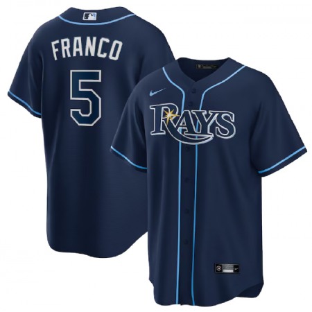 Men's Tampa Bay Rays #5 Wander Franco Navy Cool Base Stitched Baseball Jersey