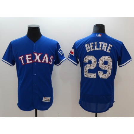 Men's Texas Rangers #29 Adrian Beltre Royal 2018 Spring Training Flexbase Stitched MLB Jersey