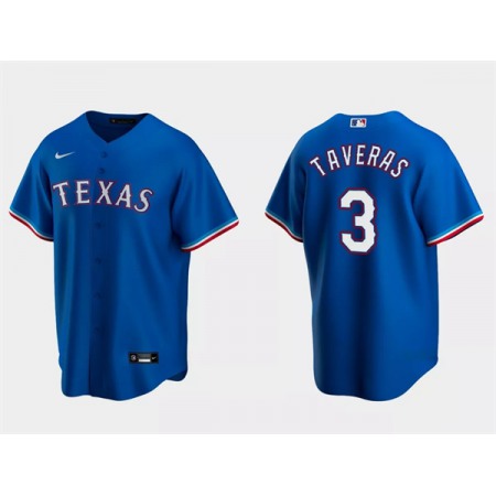 Men's Texas Rangers #3 Leody Taveras Royal Cool Base Stitched Baseball Jersey