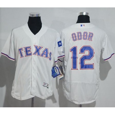 Rangers #12 Rougned Odor White Flexbase Authentic Collection Stitched MLB Jersey