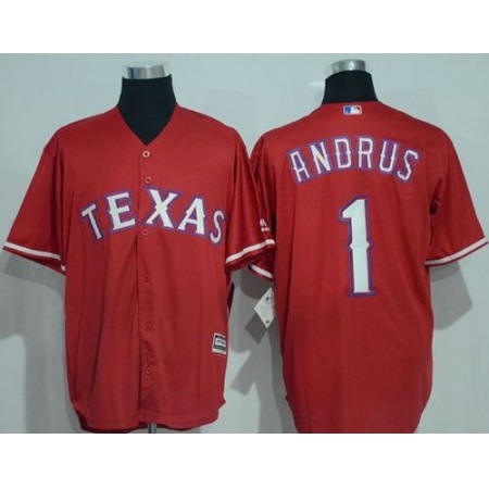 Rangers #1 Elvis Andrus Red New Cool Base Stitched MLB Jersey