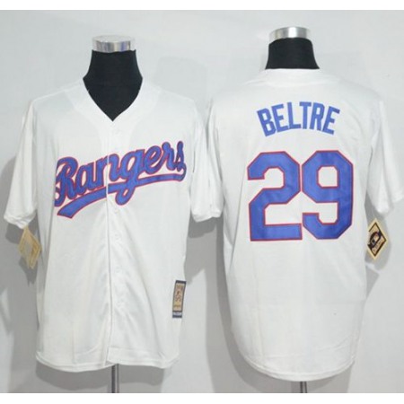 Rangers #29 Adrian Beltre White Cooperstown Stitched MLB Jersey
