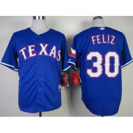 Rangers #30 Naftali Feliz Stitched MLB Blue Cool Base Jersey