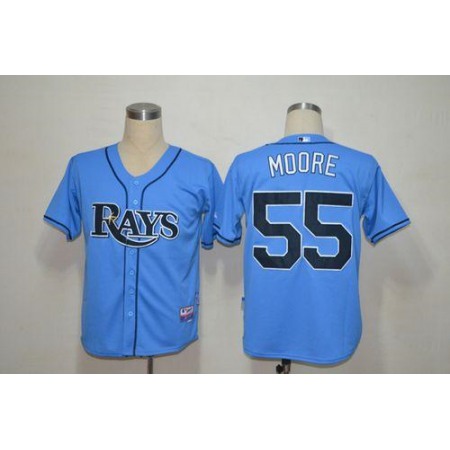 Rays #55 Matt Moore Light Blue Cool Base Stitched MLB Jersey