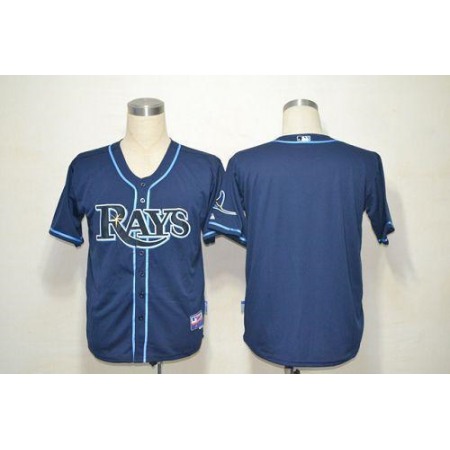 Rays Blank Dark Blue Cool Base Stitched MLB Jersey