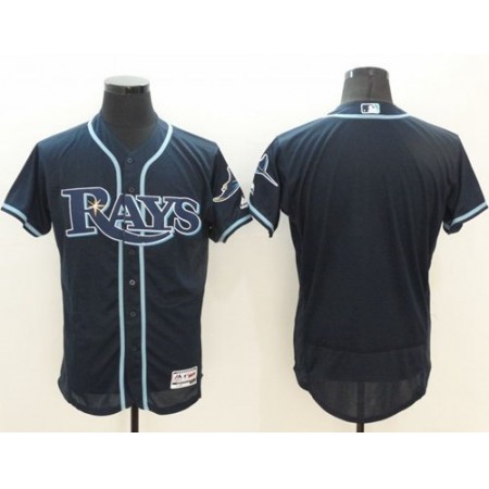 Rays Blank Dark Blue Flexbase Authentic Collection Stitched MLB Jersey