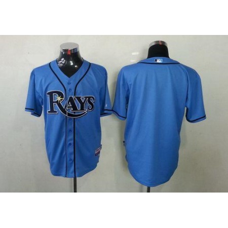 Rays Blank Light Blue Cool Base Stitched MLB Jersey