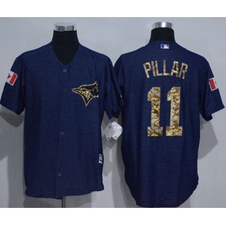 Blue Jays #11 Kevin Pillar Denim Blue Salute to Service Stitched MLB Jersey