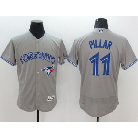 Blue Jays #11 Kevin Pillar Grey Flexbase Authentic Collection Stitched MLB Jersey