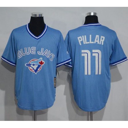 Blue Jays #11 Kevin Pillar Light Blue Cooperstown Throwback Stitched MLB Jersey