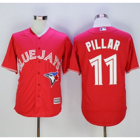 Blue Jays #11 Kevin Pillar Red New Cool Base 40th Anniversary Stitched MLB Jersey