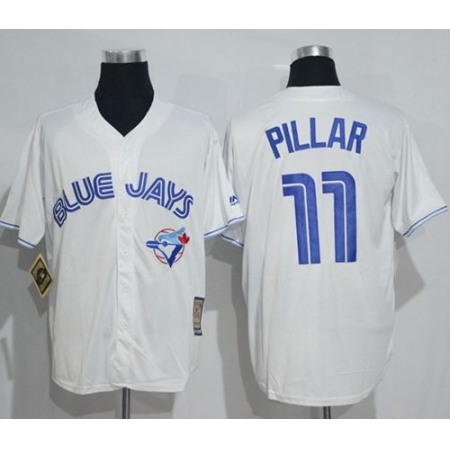 Blue Jays #11 Kevin Pillar White Cooperstown Throwback Stitched MLB Jersey