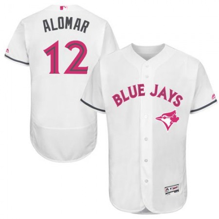 Blue Jays #12 Roberto Alomar White Flexbase Authentic Collection 2016 Mother's Day Stitched MLB Jersey