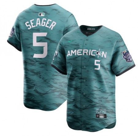 Men's Texas Rangers #5 Corey Seager Teal 2023 All-star Stitched Baseball Jersey