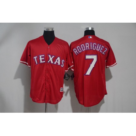 Men's Texas Rangers #7 ivan Rodriguez Red Cool Base Stitched MLB Jersey