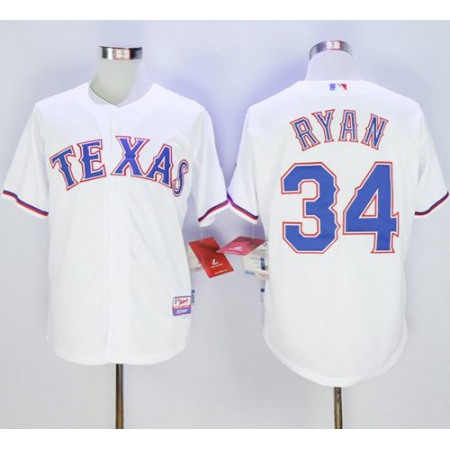 Rangers #34 Nolan Ryan White Cool Base Stitched MLB Jersey