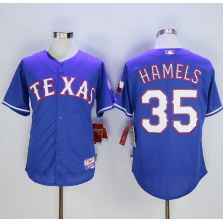 Rangers #35 Cole Hamels Blue Cool Base Stitched MLB Jersey