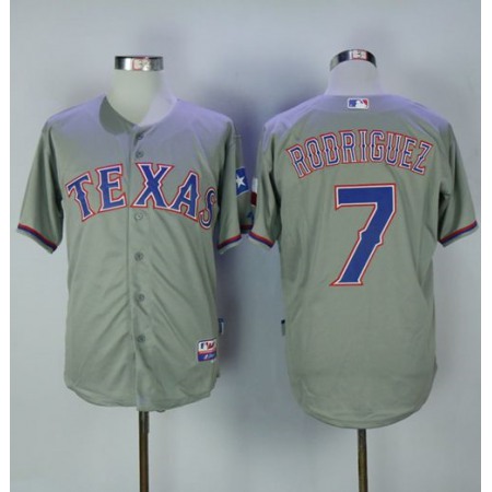 Rangers #7 ivan Rodriguez Grey Cool Base Stitched MLB Jersey
