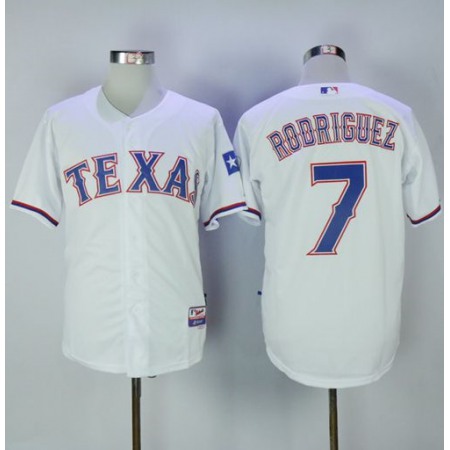 Rangers #7 ivan Rodriguez White Cool Base Stitched MLB Jersey